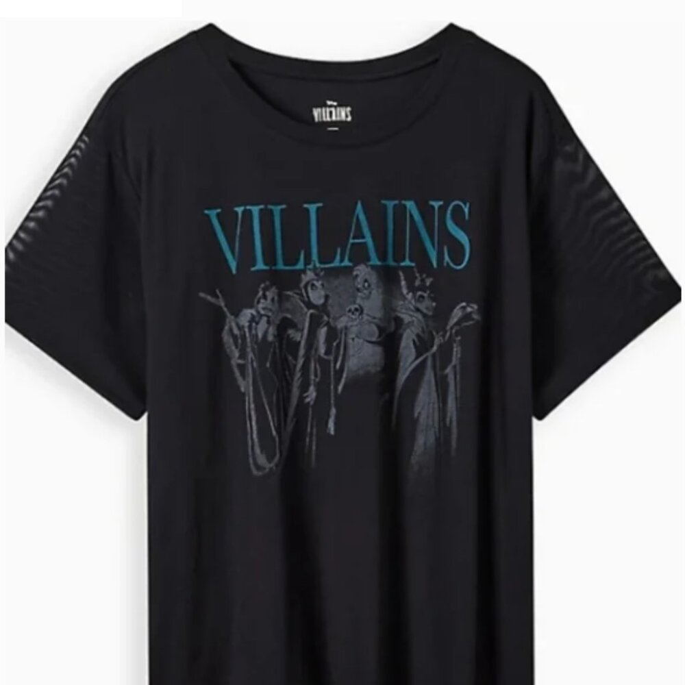 Torrid Disney Villains Mesh Sleeve Tee